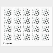 フラ市松模様にグ スクエアシール (シート)