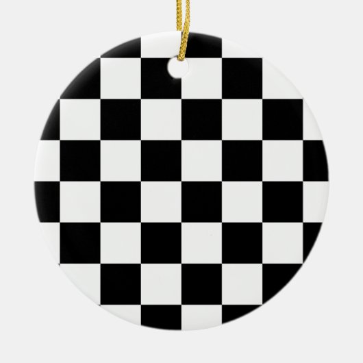 フラ市松模様にグ セラミックオーナメント (正面)