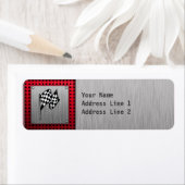 フラ市松模様にグ；ブラシ付きアルミニウム外観 ラベル (インサイチュ)