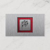 フラ市松模様にグ;ブラシ付きアルミニウム外観 名刺 (裏面)