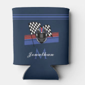 フラ市松模様にグ&ヘルメットバイク名前をカスタムするカッコいい 缶クーラー (裏面)