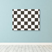 フラ市松模様にグ(白黒) (パタ市松模様にーン) キャンバスプリント (インサイチュ (ウッドフロア))