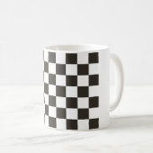 フラ市松模様にグ（白黒） (パタ市松模様にーン) コーヒーマグカップ (正面右)