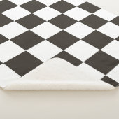 フラ市松模様にグ(白黒) (パタ市松模様にーン) シェルパブランケット (3/4)