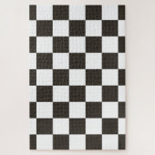 フラ市松模様にグ(白黒) (パタ市松模様にーン) ジグソーパズル (縦)