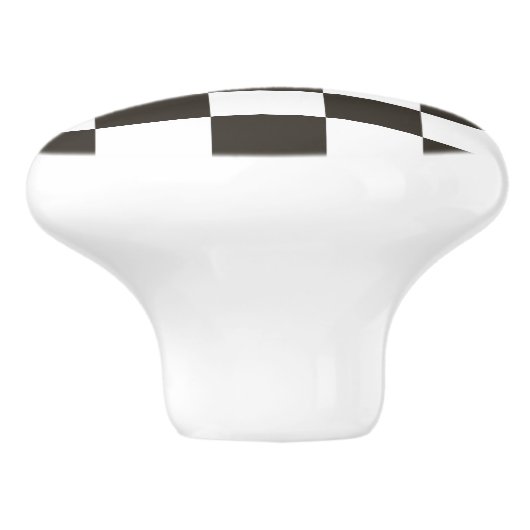 フラ市松模様にグ（白黒） (パタ市松模様にーン) セラミックノブ (側面)