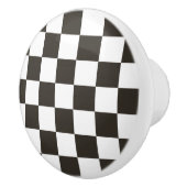 フラ市松模様にグ(白黒) (パタ市松模様にーン) セラミックノブ (右)