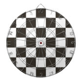 フラ市松模様にグ(白黒) (パタ市松模様にーン) ダーツボード (正面)