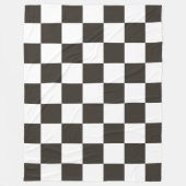 フラ市松模様にグ(白黒) (パタ市松模様にーン) フリースブランケット (正面)