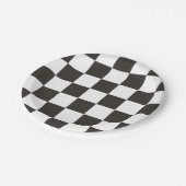 フラ市松模様にグ（白黒） (パタ市松模様にーン) ペーパープレート (アングル)
