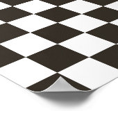 フラ市松模様にグ(白黒) (パタ市松模様にーン) ポスター (角)