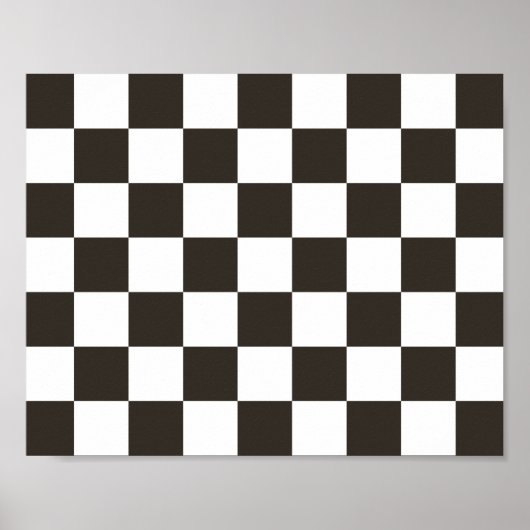 フラ市松模様にグ(白黒) (パタ市松模様にーン) ポスター (正面)