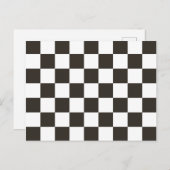 フラ市松模様にグ（白黒） (パタ市松模様にーン) ポストカード (正面/裏面)