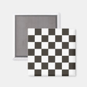 フラ市松模様にグ（白黒） (パタ市松模様にーン) マグネット (正面/裏面)