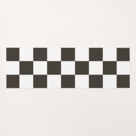 フラ市松模様にグ（白黒） (パタ市松模様にーン) ヨガマット