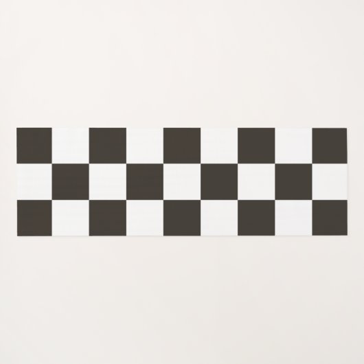 フラ市松模様にグ(白黒) (パタ市松模様にーン) ヨガマット (裏面(横))