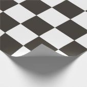 フラ市松模様にグ(白黒) (パタ市松模様にーン) ラッピングペーパー (角)