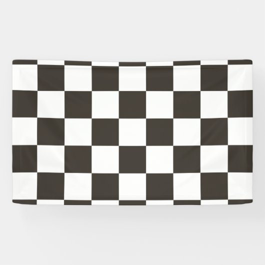 フラ市松模様にグ(白黒) (パタ市松模様にーン) 横断幕 (横)