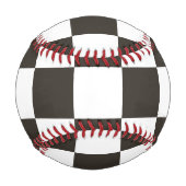 フラ市松模様にグ(白黒) (パタ市松模様にーン) 野球ボール (裏面)