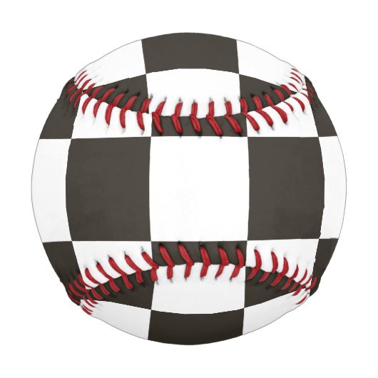 フラ市松模様にグ（白黒） (パタ市松模様にーン) 野球ボール (裏面)
