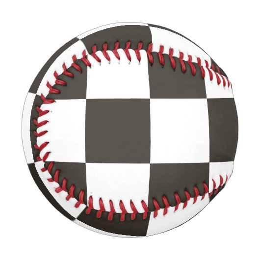 フラ市松模様にグ(白黒) (パタ市松模様にーン) 野球ボール (正面左)