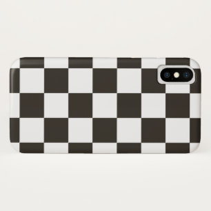 フラ市松模様にグ(白黒) (パタ市松模様にーン) iPhone X ケース