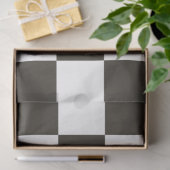 フラ市松模様にグ(黒と白) 薄葉紙 (ギフト)