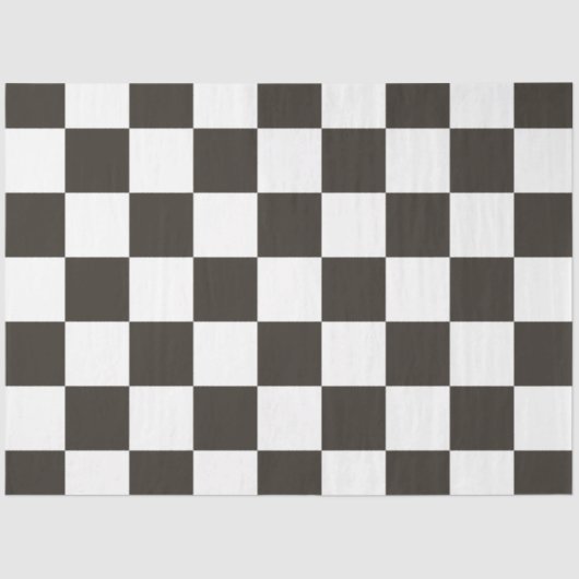 フラ市松模様にグ(黒と白) 薄葉紙 (正面)