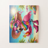 フラ恋しく思ミンゴアットザビーチ ジグソーパズル (縦)