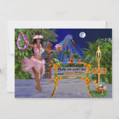 フラ私達のルアウ(ハワイ式宴会)のパーティーに 招待状 (正面)