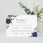 フラ航海のワーズ·ネービ結婚ーとピンクの食事選択 出欠カード (スタンド正面)