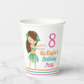 フラ誕生日ガールキュートカスタムルアウ（ハワイ式宴会）パーティー 紙コップ (裏面)