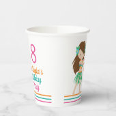 フラ誕生日ガールキュートカスタムルアウ（ハワイ式宴会）パーティー 紙コップ (左)