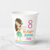 フラ誕生日ガールキュートカスタムルアウ（ハワイ式宴会）パーティー 紙コップ (正面)