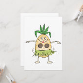 フラ踊りパイナップル カード (正面/裏面インサイチュ)