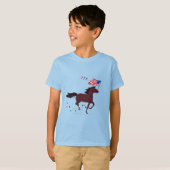 フラ飛んでいるグ1776ポニー Tシャツ (正面フル)