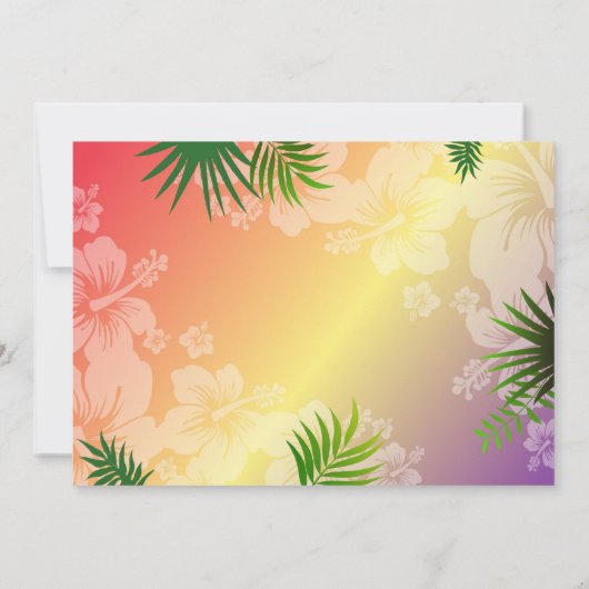 フラ! ハワイの熱帯写真の招待状 招待状 (裏面)