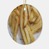 フリおもしろいーズフランスのファーストフードゴールデンポテト セラミックオーナメント (左)