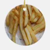 フリおもしろいーズフランスのファーストフードゴールデンポテト セラミックオーナメント (裏面)