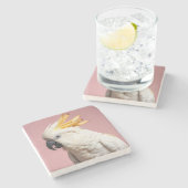 フリおもしろいーズフランスの紋付きコッカトゥー ストーンコースター (横)