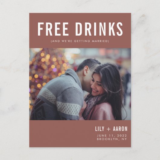 フリおもしろいード結婚リンクズのさびの写真が保存日 案内ポストカード (正面)