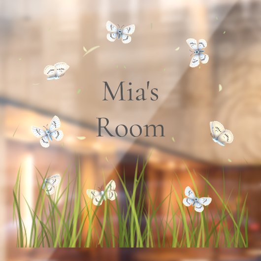 フリかわいらしーブルーパーソナライズされたバターズドア& ウィンドウサイン (シート2)