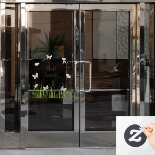 フリかわいらしーブルーパーソナライズされたバターズドア& ウィンドウサイン (オフィスドア)