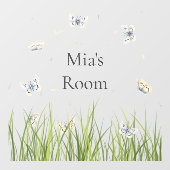 フリかわいらしーブルーパーソナライズされたバターズドア& ウィンドウサイン (シート)