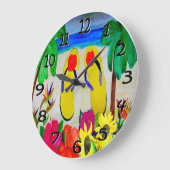 フリがビーチの時計で浮く ラージ壁時計 (傾斜)