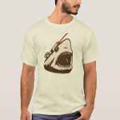 フリのレーザー光を持つサメ Tシャツ (正面)