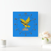 フリウリ・ヴェネツィア・ジュリア国旗(イタリア) スクエア壁時計 (ホーム)