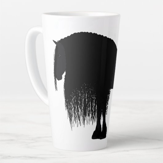 フリエパーソナライズされたシアホースイラストレーション カフェラテマグ (左アングル)