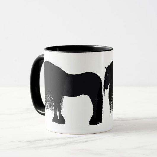 フリエパーソナライズされたシアホースイラストレーション マグカップ (正面左)