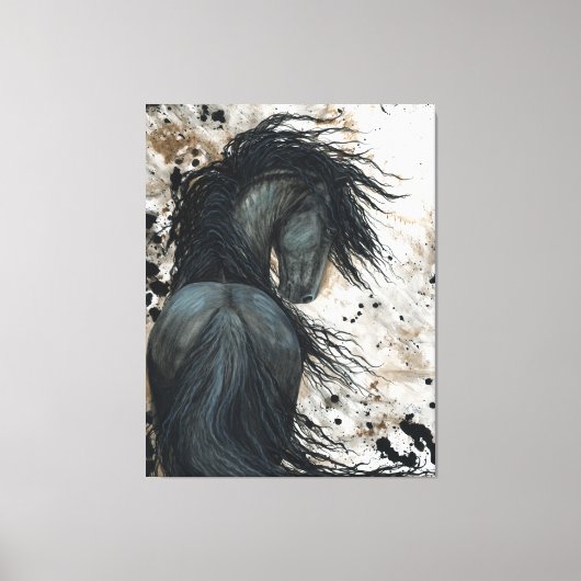 フリエ威厳のあるシアンホースバイビアールキャンバスプリント キャンバスプリント (正面)
